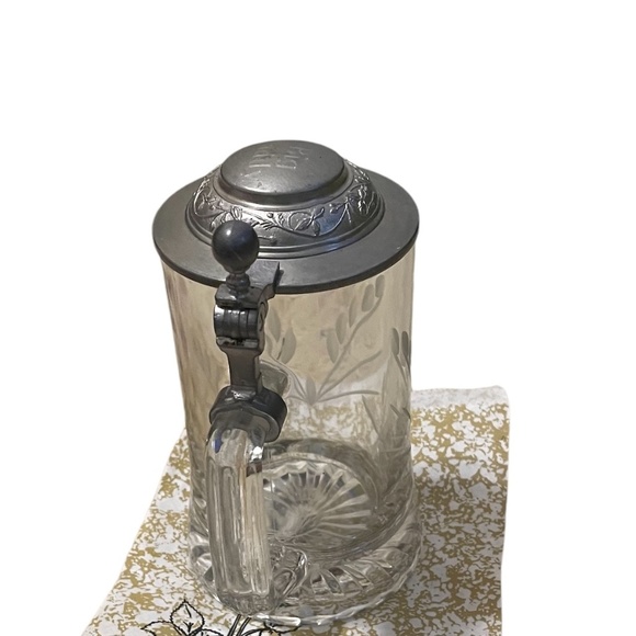 Vintage German Crystal Joska Waldglashutte Bodenmais Stein With Wheat Etching - Picture 9 of 13